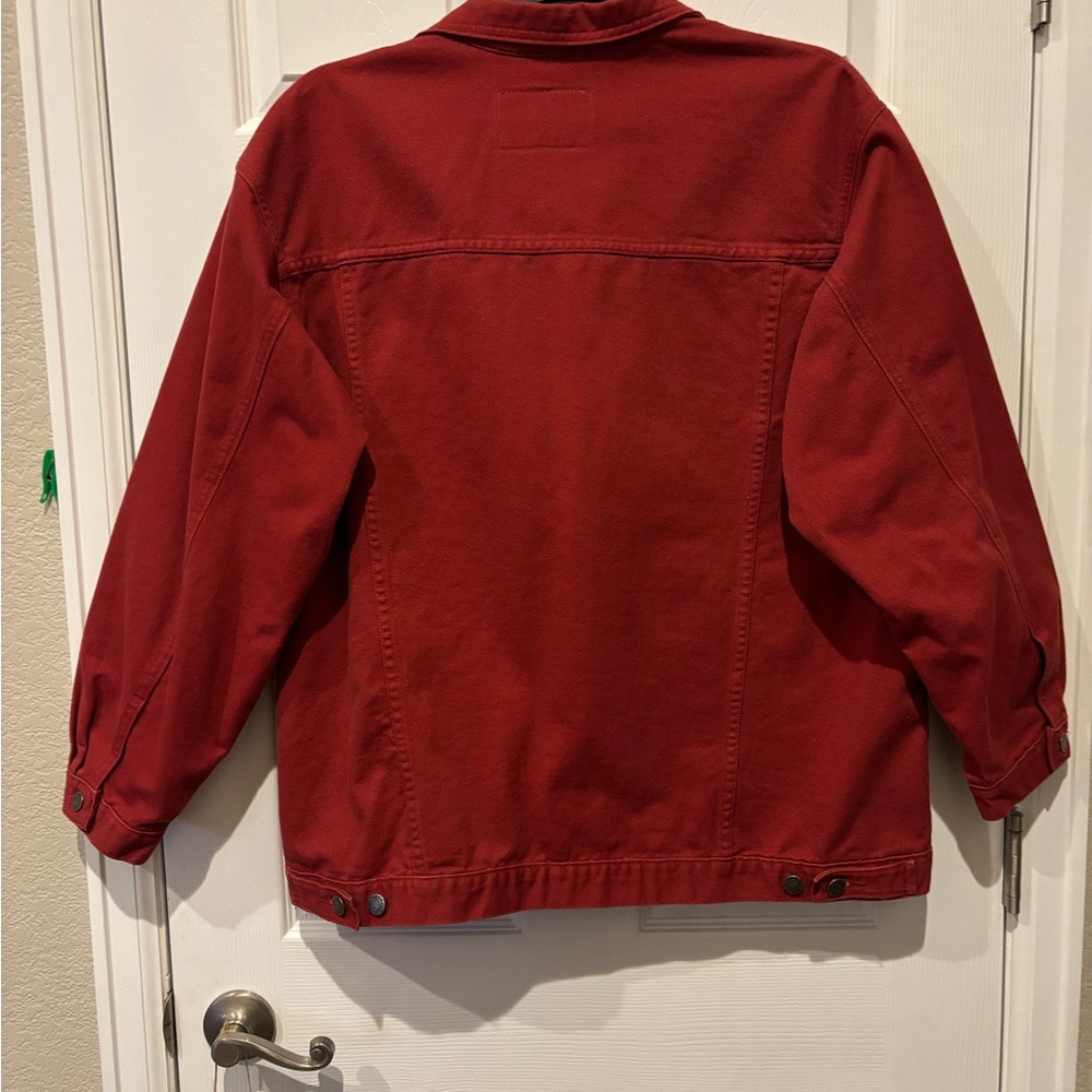 Women’s 2X Red Denim Jacket - Picture 2 of 7